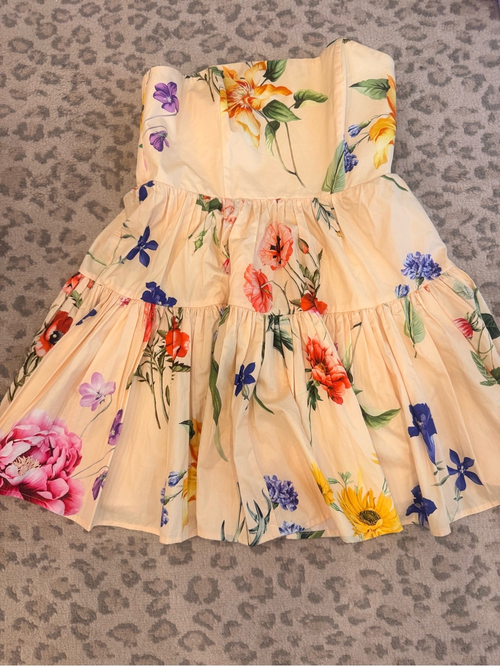 Express Yellow Floral Strapless Sundress